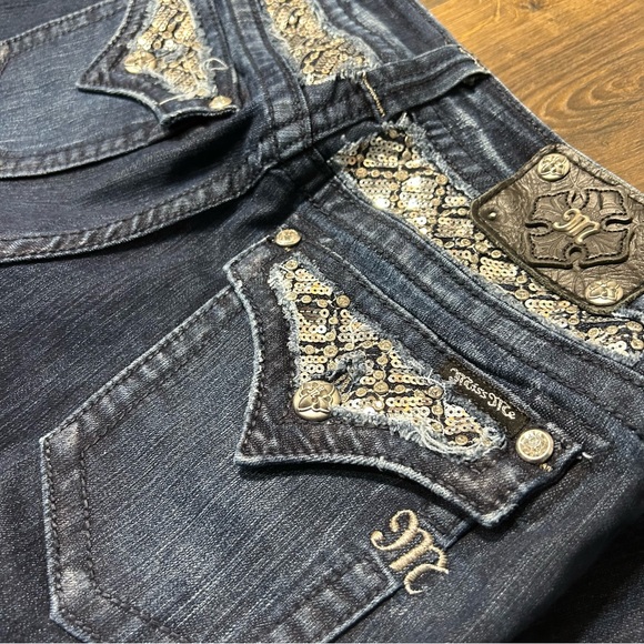 Miss Me Dark Wash Boot Cut Sequin Jeans - Picture 4 of 4